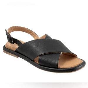 Patina Leather Crossover Slingback Sandals 9